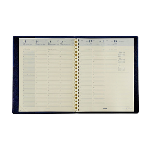 Brepols Omega 27 Genova weekagenda met halfuurindeling 2026 zwart (1 week per 2 pagina's) 5-talig 0.234.2052.01.2.0 262479 - 2