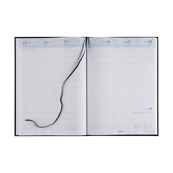Brepols Omega Lima weekagenda met kwartierindeling 2026 bordeaux (1 week per 2 pagina's) 6-talig 0.030.1256.04.6.0 262411 - 2