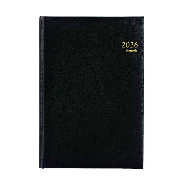 Brepols Omega Lima weekagenda met kwartierindeling 2026 zwart (1 week per 2 pagina's) 6-talig 0.030.1256.01.6.0 262410 - 1