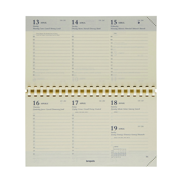 Brepols Omniplan weekagenda met uurindeling 2026 navulling (1 week per 2 pagina's) 6-talig 0.738.9900.00.2.0 262424 - 1