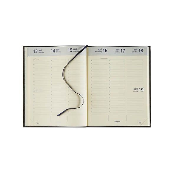 Brepols Optivision Large Classica weekagenda met uurindeling 2027 zwart (1 week per 2 pagina's) NL 440272 - 2
