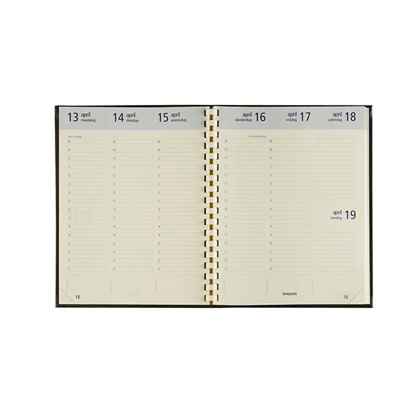 Brepols Optivision Large Trento weekagenda met uurindeling 2027 blauw (1 week per 2 pagina's) NL 440275 - 2