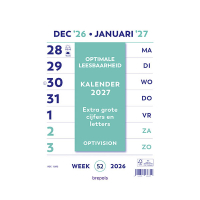 Brepols Optivision kalender met extra grote cijfers en letters 2027 NL 440228