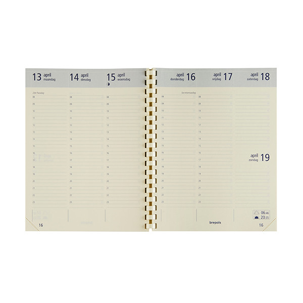 Brepols Optivision weekagenda met uurindeling 2026 navulling (1 week per 2 pagina's) NL 0.117.9900.00.2.0 262454 - 1