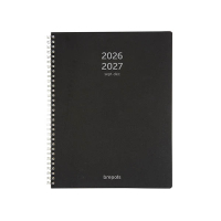 Brepols Polyprop 16 maanden weekagenda met uurindeling 2026-2027 zwart (1 week per 2 pagina's) 4-talig 440177
