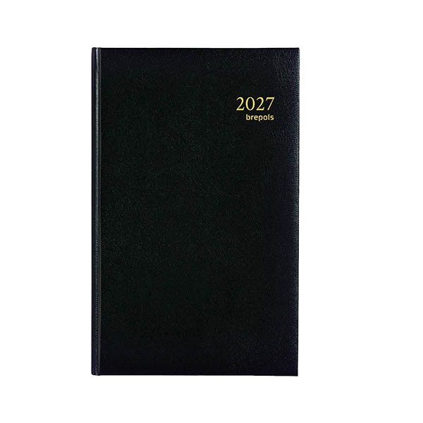 Brepols Saturnus Basic Lima dagagenda met halfuurindeling 2027 zwart (1 dag per pagina) 4-talig 440270 - 1