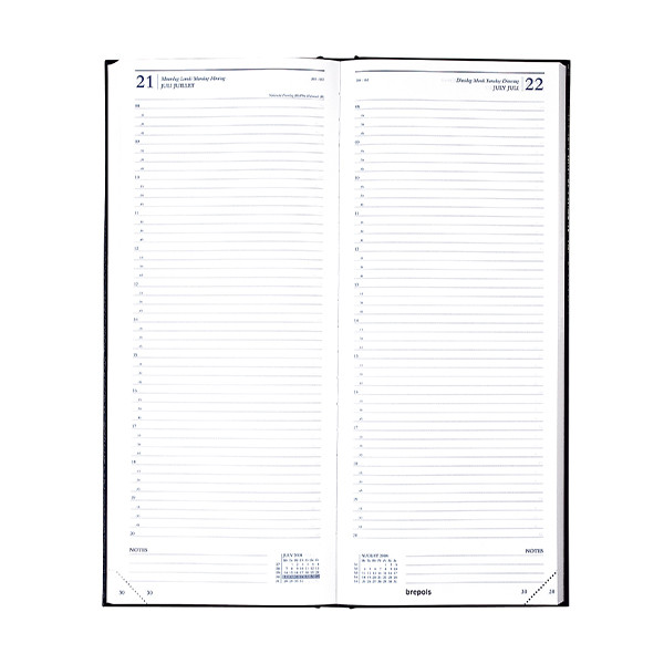 Brepols Saturnus Lima dagagenda met kwartierindeling 2026 blauw (1 dag per pagina) 4-talig 0.111.1255.06.6.0 262406 - 2