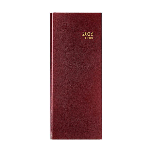 Brepols Saturnus Lima dagagenda met kwartierindeling 2026 bordeaux (1 dag per pagina) 4-talig 0.111.1255.04.6.0 262404 - 1