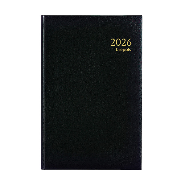 Brepols Saturnus Lima dagagenda met uurindeling 2026 zwart (2 dagen per pagina) 4-talig 0.221.1255.01.6.0 262437 - 1