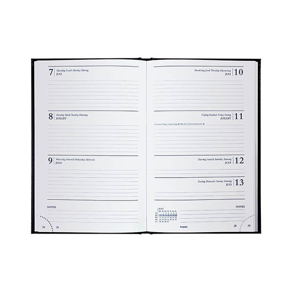 Brepols Saturnus Lima weekagenda 2027 zwart (1 week per 2 pagina's) 4-talig 440261 - 2
