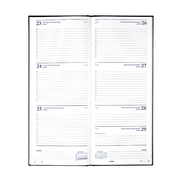 Brepols Saturnus Lima weekagenda met uurindeling 2026 zwart (1 week per 2 pagina's) 4-talig 0.131.1255.01.6.0 262447 - 1