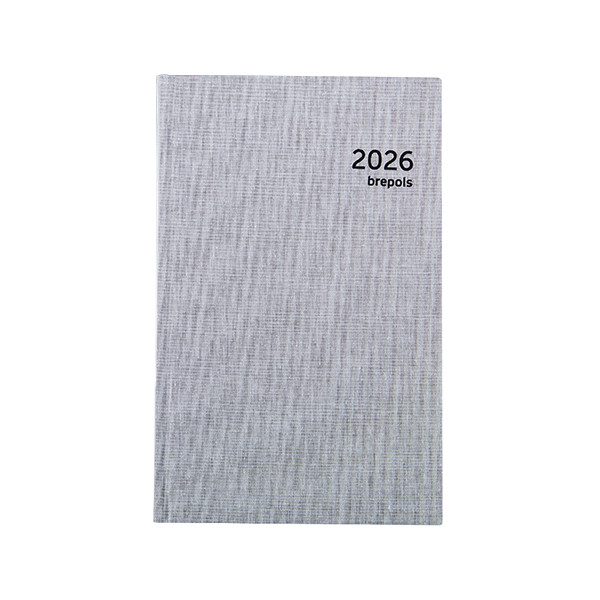 Brepols Saturnus Luxe Dubletta dagagenda met halfuurindeling 2026 grijs (1 dag per pagina) 4-talig 0.216.5455.99.6.0GREY 262434 - 1
