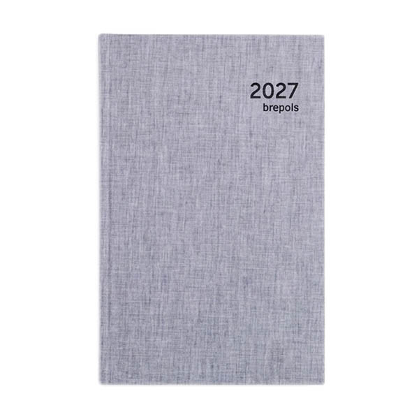 Brepols Saturnus Luxe Dubletta dagagenda met halfuurindeling 2027 lichtgrijs (1 dag per pagina) 4-talig 440258 - 1