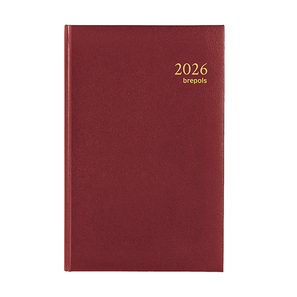 Brepols Saturnus Luxe Lima dagagenda met halfuurindeling 2026 bordeaux (1 dag per pagina) 4-talig 0.216.1256.04.6.0 262408 - 1