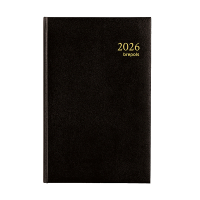 Brepols Saturnus Luxe Lima dagagenda met halfuurindeling 2026 zwart (1 dag per pagina) 4-talig 0.216.1256.01.6.0 262407