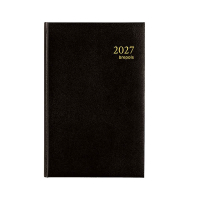 Brepols Saturnus Luxe Lima dagagenda met halfuurindeling 2027 zwart (1 dag per pagina) 4-talig 440206