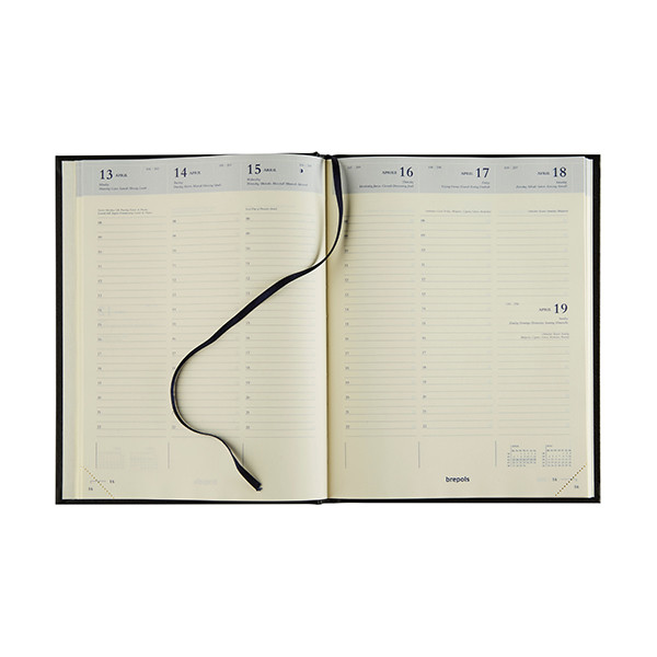 Brepols Timing Colora weekagenda met uurindeling 2026 donkerblauw (1 week per 2 pagina's) 6-talig 262460 - 2