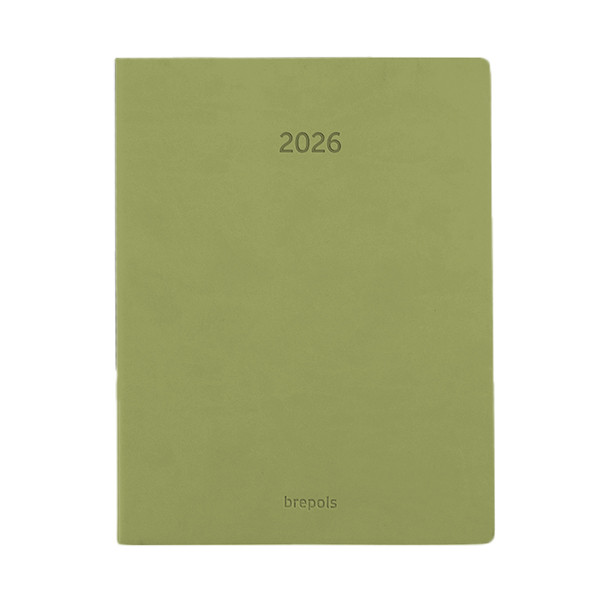 Brepols Timing Colora weekagenda met uurindeling 2026 groen (1 week per 2 pagina's) 6-talig 262461 - 1