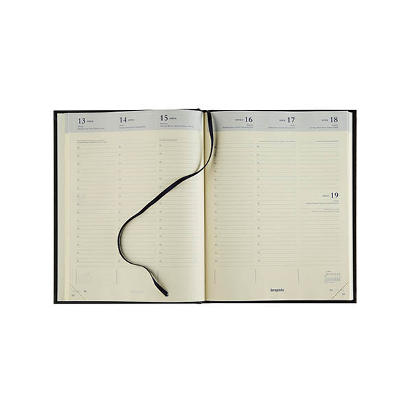 Brepols Timing Colora weekagenda met uurindeling 2027 beige (1 week per 2 pagina's) 6-talig 440283 - 2
