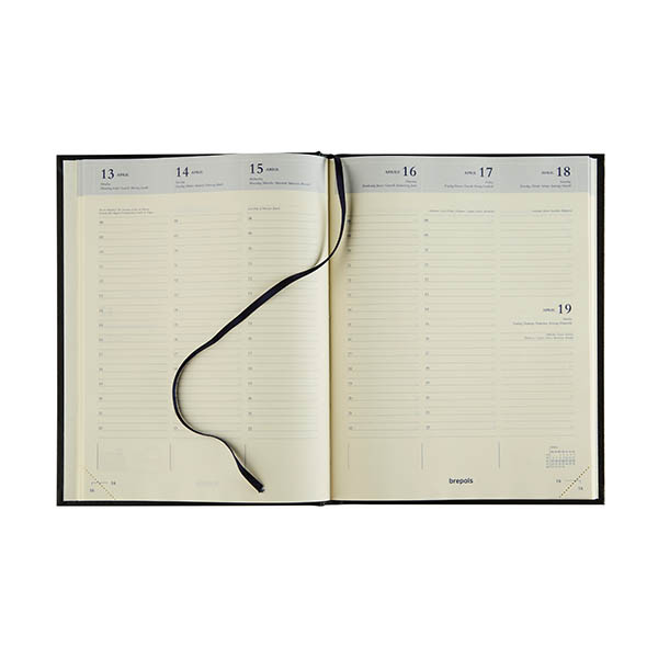 Brepols Timing Colora weekagenda met uurindeling 2027 felroze (1 week per 2 pagina's) 6-talig 440281 - 2