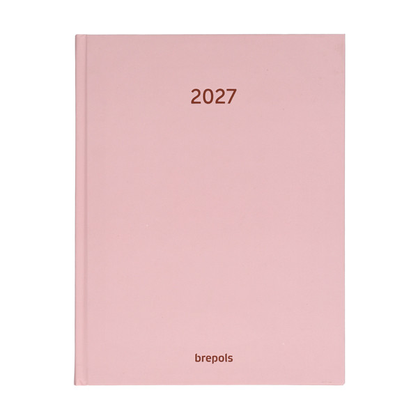 Brepols Timing Sunrise weekagenda met uurindeling 2027 zachtroze (1 week per 2 pagina's) 6-talig 440280 - 1