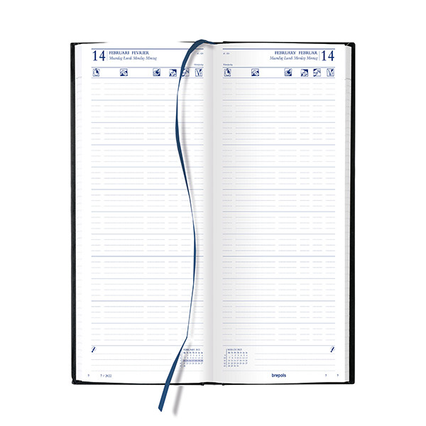 Brepols horeca agenda 2026 zwart (1 dag per 2 pagina's) 4-talig 0.104.1255.01.6.0 262446 - 2
