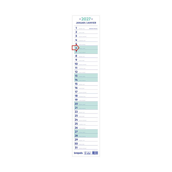 Brepols maand lintkalender 2027 2-talig 440246 - 1