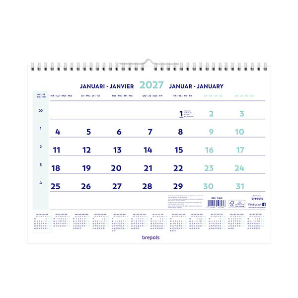 Brepols maandkalender 2027 4-talig 440231 - 1