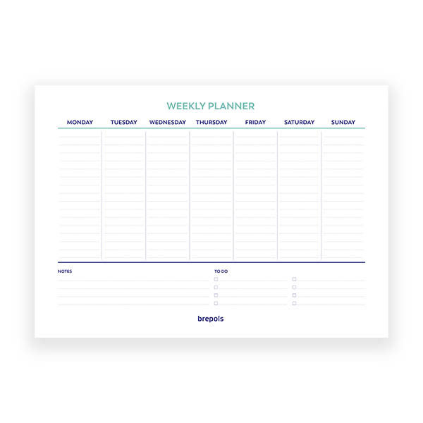 Brepols weekplanner ongedateerd groen (56 vellen) EN 1.890.9900.99.5.0GR 262551 - 2