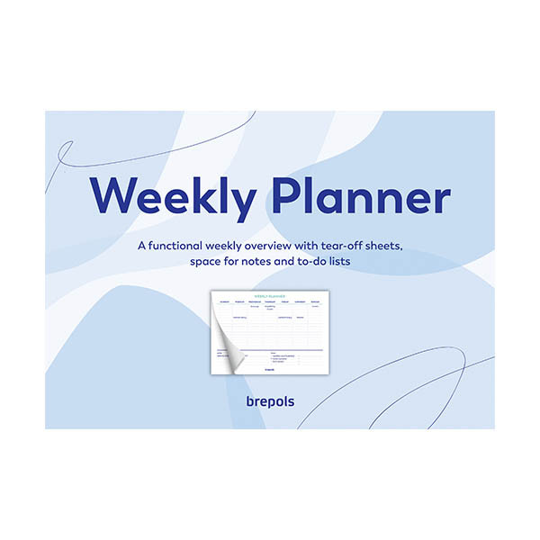 Brepols weekplanner ongedateerd lichtblauw (56 vellen) EN 440240 - 1