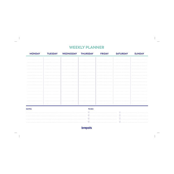 Brepols weekplanner ongedateerd lichtblauw (56 vellen) EN 440240 - 2