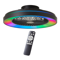 Plafondventilator met ledlamp | Mazzaro | Ø 48.5 cm | RGBIC + 3000-6500K | Zwart | 40W | Brilliant LBR00012