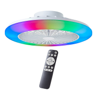 Plafondventilator met ledlamp | Salerno | Ø 48.5 cm | RGBIC + 3000-6500K | Wit | 40W | Brilliant LBR00002