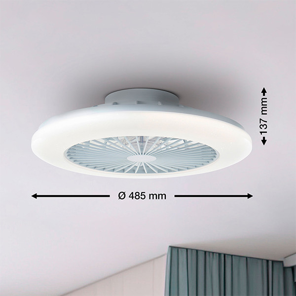 Plafondventilator met ledlamp | Salerno | Ø 48.5 cm | RGBIC + 3000-6500K | Wit | 40W | Brilliant LBR00002 - 5