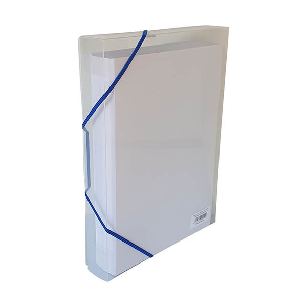 Bronyl elastobox transparant wit met blauwe elastiek 40 mm 440401 - 1