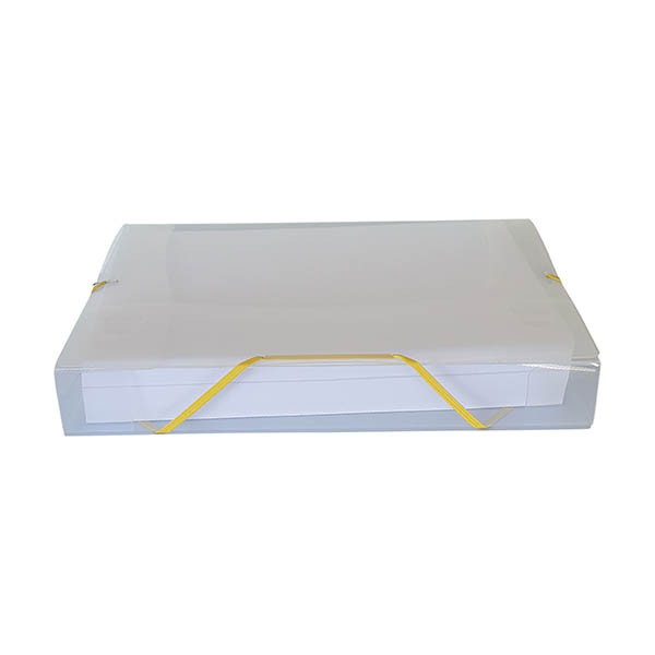 Bronyl elastobox transparant wit met gele elastiek 40 mm 440404 - 2