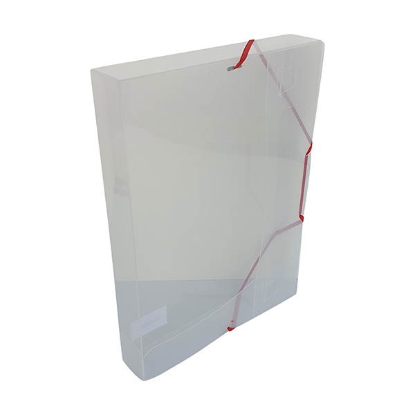Bronyl elastobox transparant wit met rode elastiek 40 mm 440402 - 1