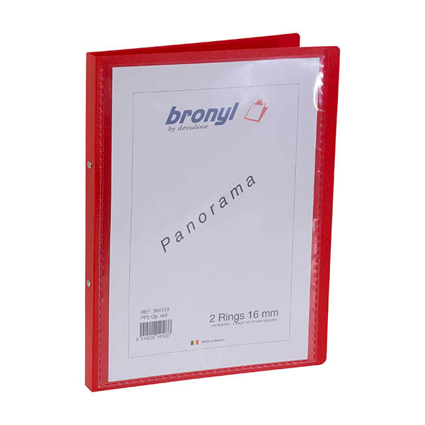Bronyl personaliseerbare ringmap met 2 O-ringen 16 mm rood 440407 - 2
