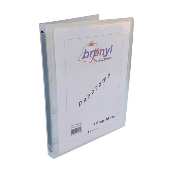 Bronyl personaliseerbare ringmap met 4 O-ringen 16 mm transparant wit 440500 - 2