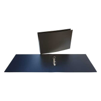 Bronyl ringmap met 2 D-ringen zwart liggend (50 mm) 343351 402811