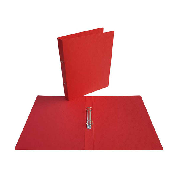 Bronyl ringmap met 2 O-ringen glanskarton rood 25 mm 440420 - 1