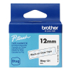 Brother Btag-131 niet-gelamineerde tape zwart op transparant 12 mm (origineel)