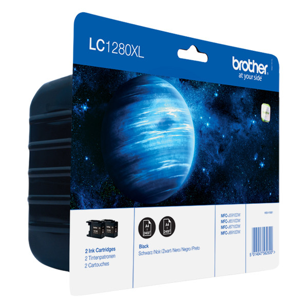 Brother LC-1280XLBK duopack zwart (origineel) LC-1280XLBKBP2 350022 - 1