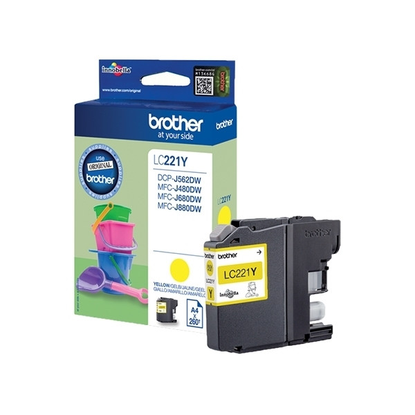 Brother LC-221Y inktcartridge geel lage capaciteit (origineel) LC221Y 902598 - 1