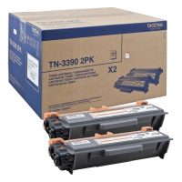 Brother TN-3390BK toner zwart hoge capaciteit dubbelpak (origineel) TN3390TWIN 051256