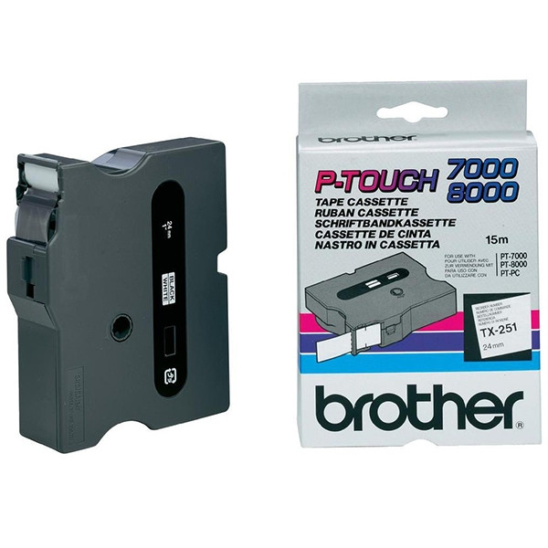 Brother TX-251 tape zwart op wit 24 mm (origineel) TX251 080325 - 1