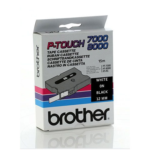 Brother TX-335 'extreme' tape wit op zwart, glanzend 12 mm (origineel) TX335 080326 - 1