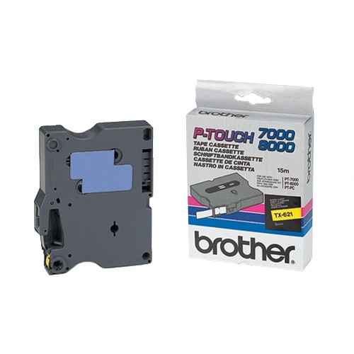 Brother TX-621 'extreme' tape zwart op geel, glanzend 9 mm (origineel) TX621 080272 - 1