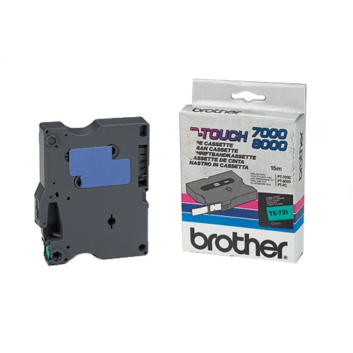 Brother TX-731 'extreme' tape zwart op groen, glanzend 12 mm (origineel) TX731 080278 - 1