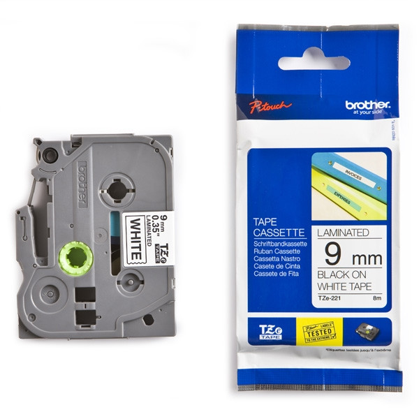 Brother TZe-221 tape zwart op wit 9 mm (origineel) 905123 - 1